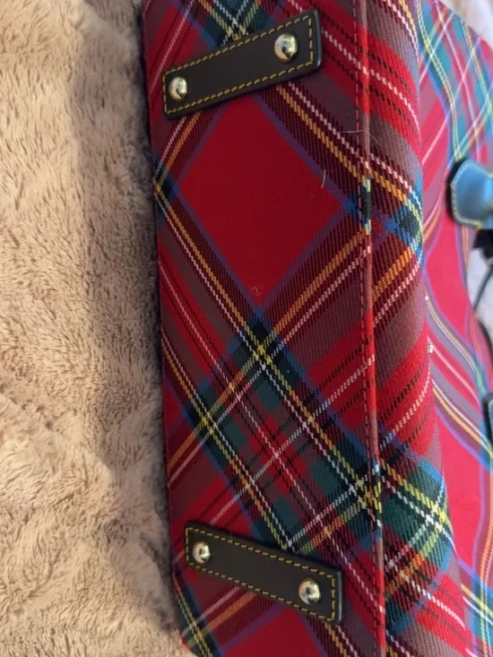 Dooney & Bourke Red Plaid Satchel Tote - Picture 9 of 9